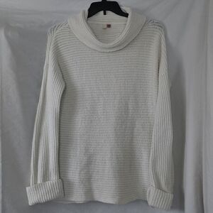 Women's Anthropologie Pilcro Cream Cowl Neck Sweater Oversized Small